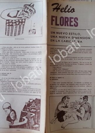 CARTEL ANTIGUO ORIGINAL DE . CARICATURISTA. HELIO FLORES 1974