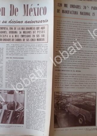 CARTEL ANTIGUO ORIGINAL DE . 10 ANIVERSARIO VOLKSWAGEN MX 1974