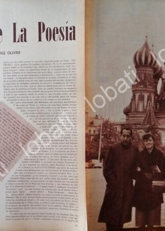 CARTEL ANTIGUO ORIGINAL DE . MARICRUZ OLIVIER EN MOSCU 1959