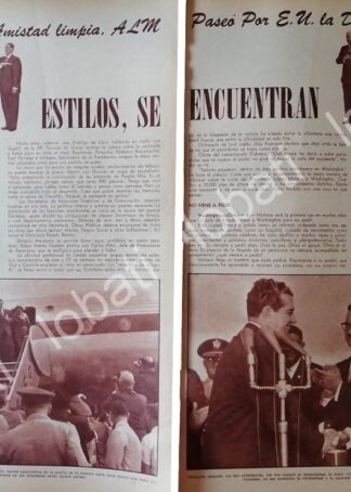 CARTEL ANTIGUO ORIGINAL DE . LOPEZ MATEOS EN U.S.A 1959