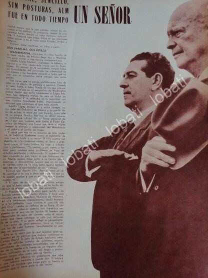 CARTEL ANTIGUO ORIGINAL DE . LOPEZ MATEOS EN U.S.A 1959 - Image 4