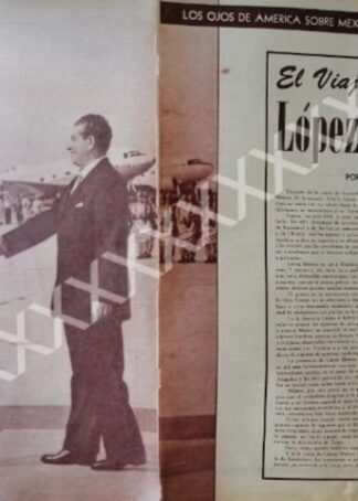 CARTEL ANTIGUO ORIGINAL DE . LOPEZ MATEOS Y EISENHOWER 1959