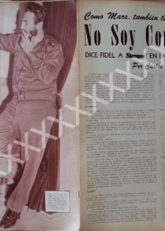 CARTEL ANTIGUO ORIGINAL DE . FIDEL CASTRO Y CARLOS MORA 1959