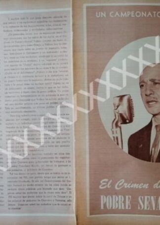 CARTEL ANTIGUO ORIGINAL DE SAMUEL ORTEGA HERNANDEZ