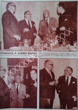 CARTEL ANTIGUO ORIGINAL DE HOMENAJE A ANDRES IDUARTE 1964