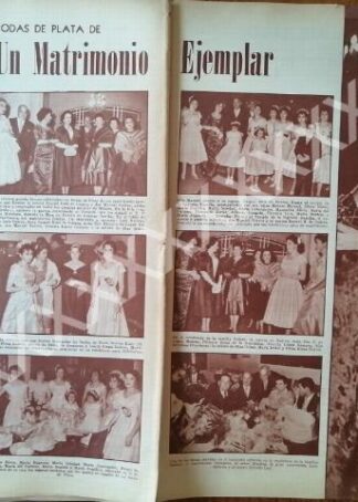 CARTEL ANTIGUO ORIGINAL DE NOTA DE PRENSA. BODAS DE PLATA SUAREZ RUIZ 1960