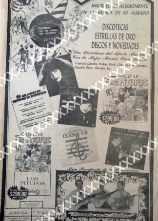 CARTEL ANTIGUO ORIGINAL DE DISCOTECAS ESTRELLAS DE ORO 1983