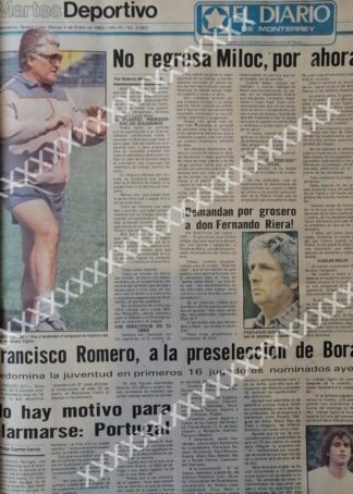 CARTEL ANTIGUO ORIGINAL DE . NO REGRESA CARLOS MILOC (TIGRES) 1983