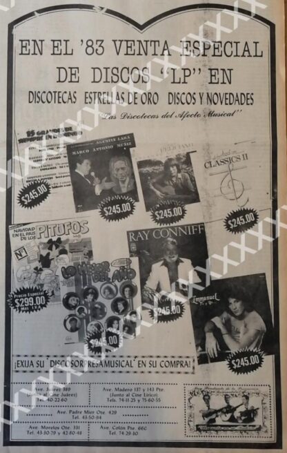 CARTEL ANTIGUO ORIGINAL DE DISCOTECAS ESTRELLAS DE ORO 1983 2 - Image 2
