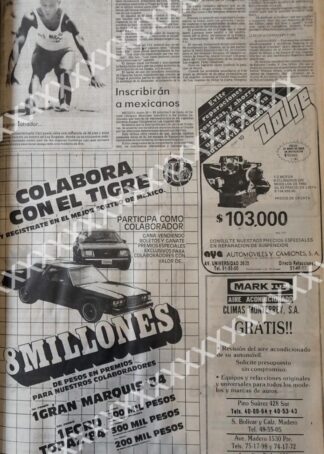 CARTEL ANTIGUO ORIGINAL DE . SORTEO DE TIGRES 1984