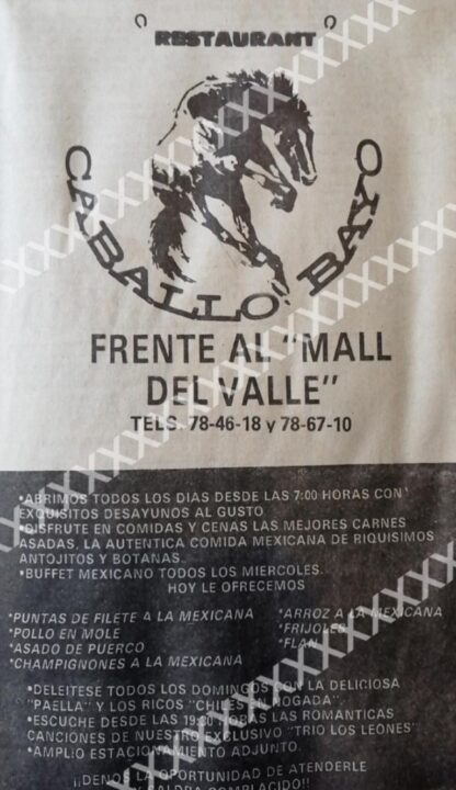 CARTEL ANTIGUO ORIGINAL DE . RESTAURANT CABALLO BALLO MONTERREY - Image 2