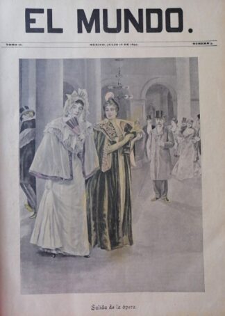PORTADA ANTIGUA ORIGINAL  1897, SALIDA DE LA OPERA