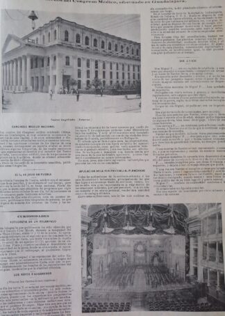 CARTEL ANTIGUO ORIGINAL DE 1897 TEATRO DEGOLLADO GUADALAJARA