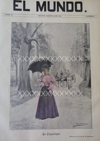 PORTADA ANTIGUA ORIGINAL  1897 JOSE Ma VILLASANA, EN CHAPULTEPEC