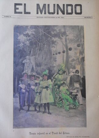 PORTADA ANTIGUA ORIGINAL  1897 JOSE Ma VILLASANA, EL TIVOLI