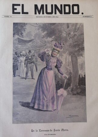 PORTADA ANTIGUA ORIGINAL  1897 KERMESS EN SANTA MARIA L.R.