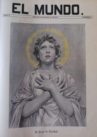 PORTADA ANTIGUA ORIGINAL  1897 AL ANGEL DE NAVIDAD. ARTE SACRO