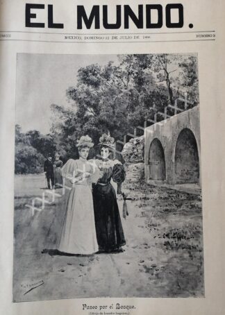 PORTADA ANTIGUA ORIGINAL 1896 DE LEANDRO IZAGUIRRE, PASEANDO