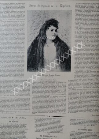 CARTEL ANTIGUO. NARCISA MOGUEL NOVELO 1896 MERIDA