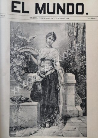 GRABADO - PORTADA ANTIGUA ORIGINAL 1896 EL VERANO