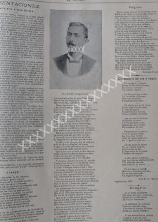 NOTA PERIODISTICA ANTIGUA. 1896 RODULFO FIGUEROA Y MAS