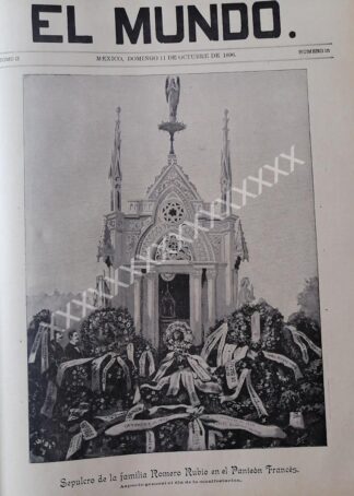 PORTADA ANTIGUA 1896 FUNERAL DE MANUEL ROMERO RUBIO