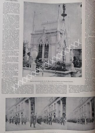 NOTA PRENSA ANTIGUA 1896. FUNERAL DE ROMERO RUBIO