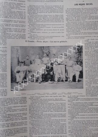NOTA PRENSA ANTIGUA 1896. JUGADORES FRONTON MEXICO