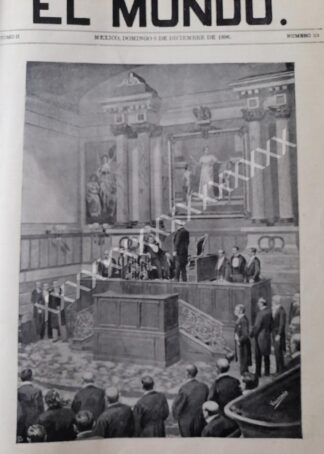 PORTADA ANTIGUA 1896 PORFIRIO DIAZ TOMA POSESION
