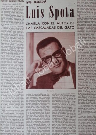 AFICHE RETRO. ENTREVISTA. LUIS SPOTA 1964 /JOSE NATIVIDAD ROSALES