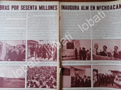 AFICHE RETRO. INAUGURAN OBRA EN MICHOACAN 1964