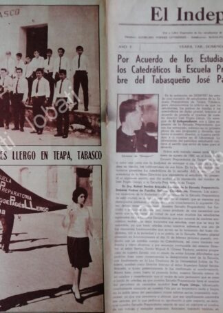AFICHE RETRO. INAUGURAN ESCUELA PAGES LLERGO, TEAPA TABASCO