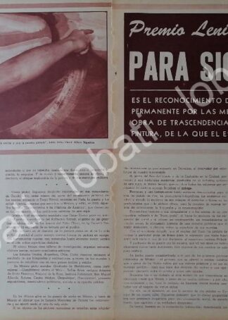 AFICHE RETRO. ALFARO SIQUEIROS RECIBE PREMIO LENIN DE LA PAZ 1967