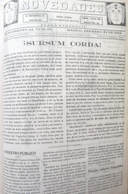 PORTADA ANTIGUA 1912 VICTORIANO HUERTA ELECTO PRESIDENTE - Image 2