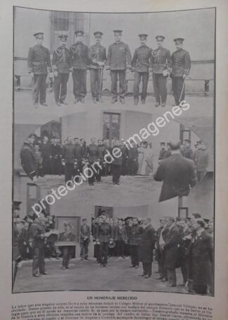 AFICHE ANTIGUO 1912 CONDECORAN OFICIALES COLEGIO MILITAR
