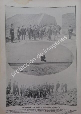 AFICHE ANTIGUO 1912 EJERCICIOS MILITARES RANCHO ARAGON