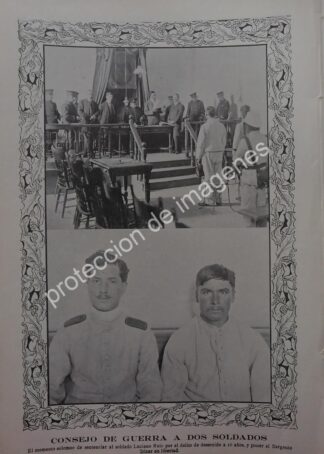 AFICHE ANTIGUO 1912 UN CONSEJO DE GUERRA A SOLDADOS