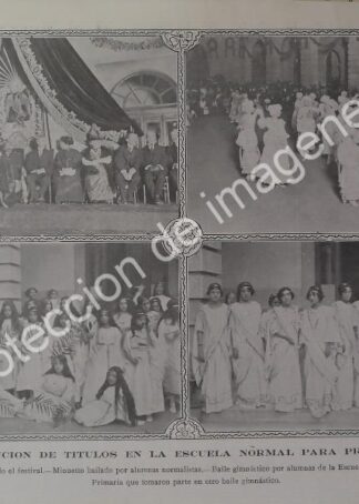 AFICHE ANTIGUO 1913 MADERO EN ESCUELA NORMAL P. PROFESORAS