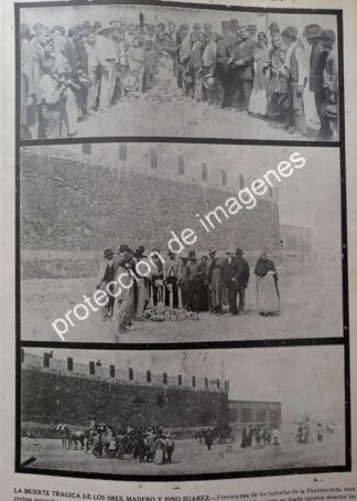 AFICHE ANTIGUO 1913 ASESINATO DE MADERO Y PINO SUAREZ