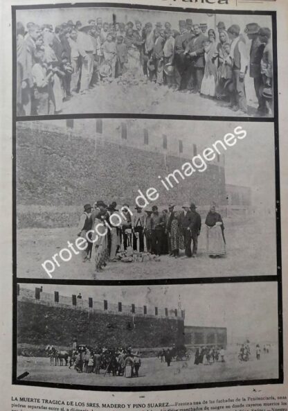 AFICHE ANTIGUO 1913 ASESINATO DE MADERO Y PINO SUAREZ