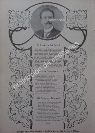 AFICHE ANTIGUO ENRIQUE GONZALEZ MARTINEZ /POETAS