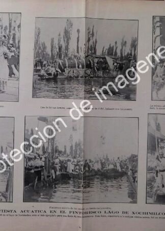 AFICHE ANTIGUO 1912 FRANCISCO .I. MADERO EN XOCHIMILCO
