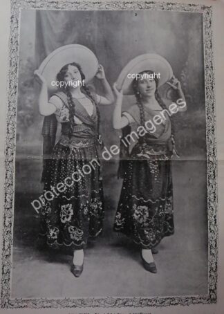 AFICHE ANTIGUO 1912 ISABEL Y AMADA MUÑOZ /2