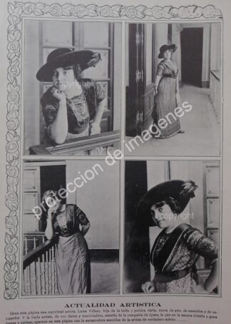AFICHE ANTIGUO 1912 LA ACTRIZ. LUISA VILLANI
