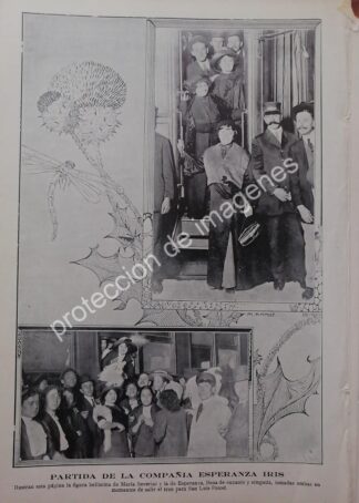 AFICHE ANTIGUO 1912 LA COMPAÑIA DE TEATRO ESPERANZA IRIS