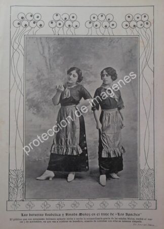 AFICHE ANTIGUO 1912 ACTRICES. ISABELICA Y AMADA MUÑOZ
