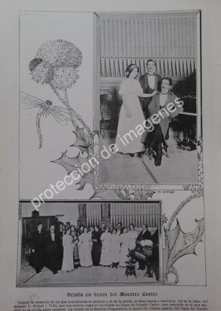 AFICHE ANTIGUO 1913 HONRAN MUSICO RICARDO CASTRO HERRERA
