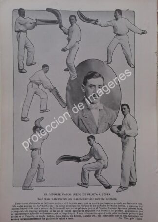 AFICHE ANTIGUO 1912 PELOTERO. JOSE LUIS SALDAMENDI