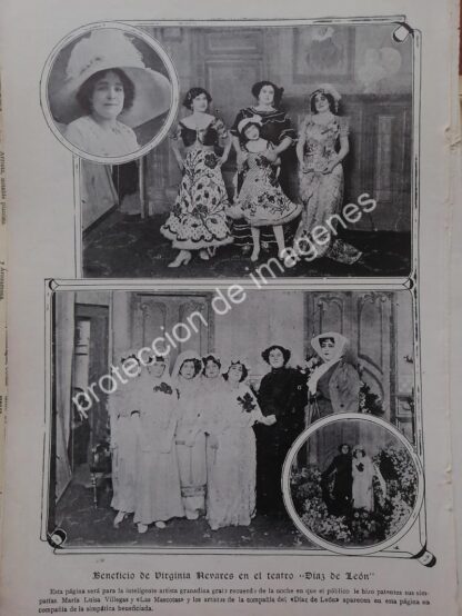 AFICHE ANTIGUO 1913. VIRGINIA NEVARES. TEATRO DIAZ DE LEON