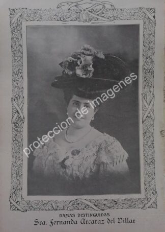 AFICHE ANTIGUO 1913 FERNANDA ARCARAZ DEL VILLAR /ASM